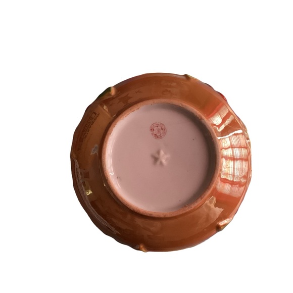 Vintage Lusterware Japanese Hand Painted Trinket Dish Bowl Persimmon Design - Picture 6 of 7